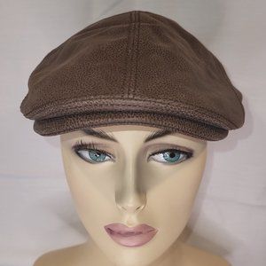 Jackson-L Flat Cap by Göttmann of Germany Made in Czech Rep. Brown Leather NWT
